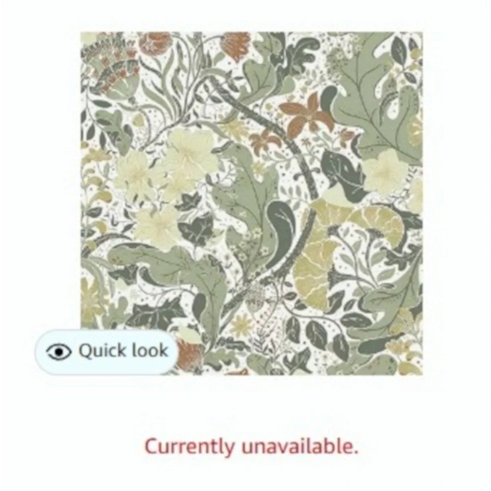 Light Green Floral Wallpaper Peel & Stick Removable Cottagecore 16.1 x 393.7